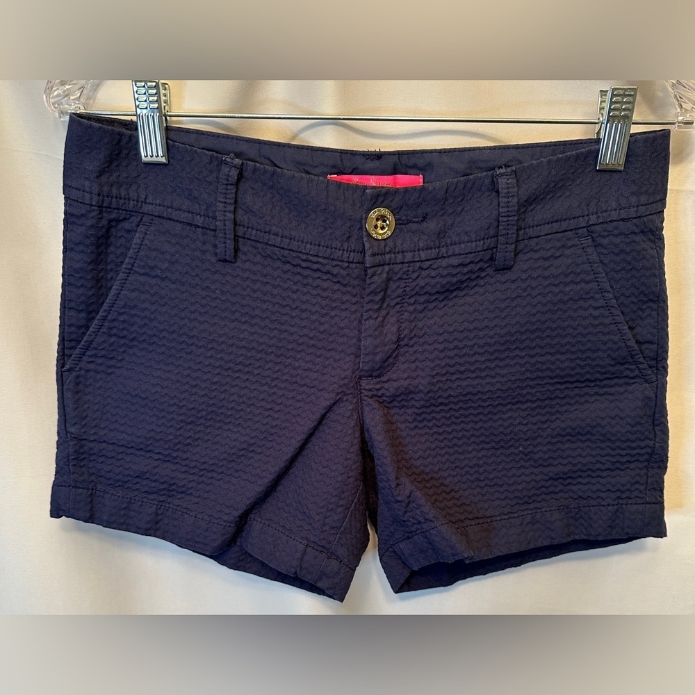 Lilly Pulitzer Women’s Size 2 Callahan Short Textured Bomber Blue‎ 4.5" Shorts